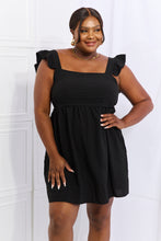 Load image into Gallery viewer, Dress - Culture Code Ruffle Sleeve Dress - Black
