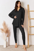 Load image into Gallery viewer, Sets -   Basic Bae Long Sleeve V-Neck Top and Pants Set
