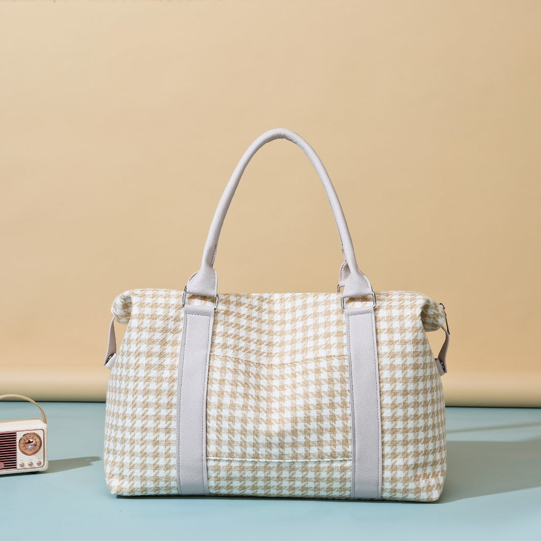 Bags - Houndstooth Canvas Travel Bag