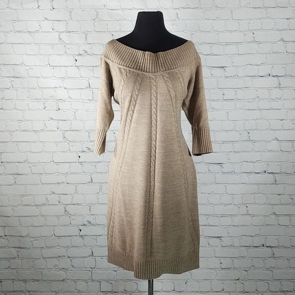 New York and Company Size L Off-The-Shoulder Sweater Dress