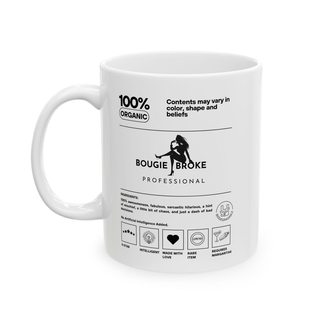 Bougie Broke Professional Ceramic Mug, (11oz, 15oz)