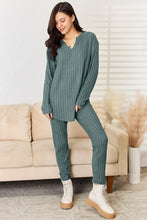 Load image into Gallery viewer, Sets -   Basic Bae Long Sleeve V-Neck Top and Pants Set
