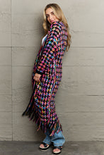 Load image into Gallery viewer, Top - Multicolored Open Front Fringe Hem Cardigan - 6 Color Options
