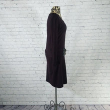 Load image into Gallery viewer, New York &amp; Company Size Medium Black Belted Sweater Dress
