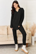 Load image into Gallery viewer, Sets -   Basic Bae Long Sleeve V-Neck Top and Pants Set
