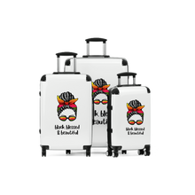 Load image into Gallery viewer, Black, Blessed, and Beautiful Luggage Set
