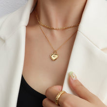 Load image into Gallery viewer, Jewelry - Heart Shape Double-Layered Stainless Steel Necklace
