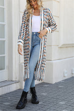 Load image into Gallery viewer, Top - Multicolored Open Front Fringe Hem Cardigan - 6 Color Options
