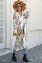 Load image into Gallery viewer, Top - Multicolored Open Front Fringe Hem Cardigan - 6 Color Options
