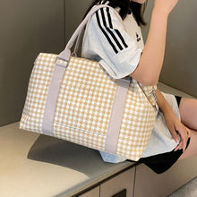 Load image into Gallery viewer, Bags - Houndstooth Canvas Travel Bag
