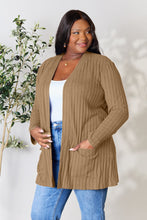 Load image into Gallery viewer, Top - Basic Bae Ribbed Open Front Cardigan with Pockets - 5 Color Options
