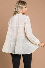 Load image into Gallery viewer, Top - Culture Code Swiss Dot Mock Neck Blouse
