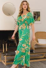 Load image into Gallery viewer, Dress - ODDI Floral Smocked Tied Back Maxi Dress
