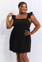 Load image into Gallery viewer, Dress - Culture Code Ruffle Sleeve Dress - Black
