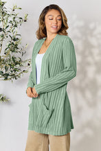 Load image into Gallery viewer, Top - Basic Bae Ribbed Open Front Cardigan with Pockets - 5 Color Options
