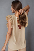 Load image into Gallery viewer, Top - BBPro Ruffled V-Neck Cap Sleeve Blouse
