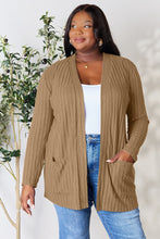 Load image into Gallery viewer, Top - Basic Bae Ribbed Open Front Cardigan with Pockets - 5 Color Options
