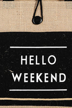 Load image into Gallery viewer, Bag - Fame Hello Weekend Burlap Tote Bag

