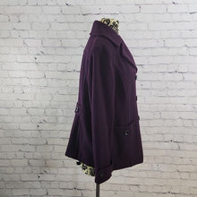 Load image into Gallery viewer, St. John&#39;s Bay Size Large Double Breasted Purple Pea Coat
