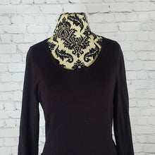 Load image into Gallery viewer, New York &amp; Company Size Medium Black Belted Sweater Dress
