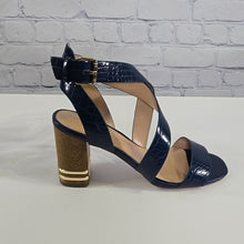Load image into Gallery viewer, Tommy Hilfiger Size 8.5M Blue Sadah Block Heel Sandals
