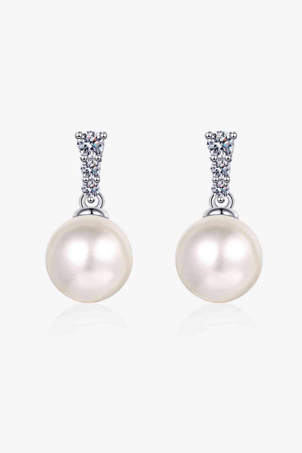 Jewelry - Moissanite Pearl Drop Earrings