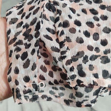 Load image into Gallery viewer, Express Leopard Pink Print Faux Wrap Peplum Blouse- L
