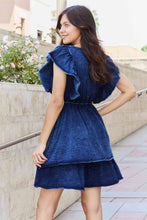 Load image into Gallery viewer, White Birch The Right Track Full Size Short Flutter Sleeve Mini Dress
