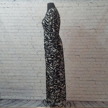 Load image into Gallery viewer, H&amp;M V-Neck Side Split Black &amp; White Size L Maxi Dress
