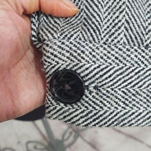 Load image into Gallery viewer, Banana Republic Black and White Herringbone Tweed Coat
