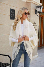 Load image into Gallery viewer, Top -Fringe Detail Long Sleeve Ribbed Poncho - 6 Color Options

