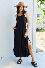 Load image into Gallery viewer, Dress - Ninexis Good Energy Side Slit Maxi Dress - Black
