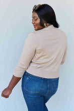 Load image into Gallery viewer, Top - 3/4 Sleeve Cropped Cardigan in Khaki
