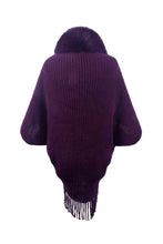 Load image into Gallery viewer, Top -Fringe Detail Long Sleeve Ribbed Poncho - 6 Color Options

