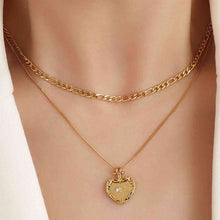Load image into Gallery viewer, Jewelry - Heart Shape Double-Layered Stainless Steel Necklace
