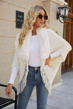 Load image into Gallery viewer, Top -Fringe Detail Long Sleeve Ribbed Poncho - 6 Color Options
