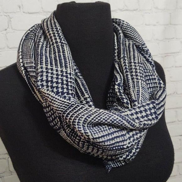 J. Crew Blue and White Scarf