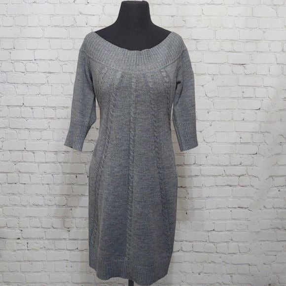 New York and Company Medium Heather Gray Sweater Dress