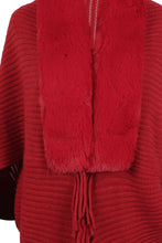 Load image into Gallery viewer, Top -Fringe Detail Long Sleeve Ribbed Poncho - 6 Color Options
