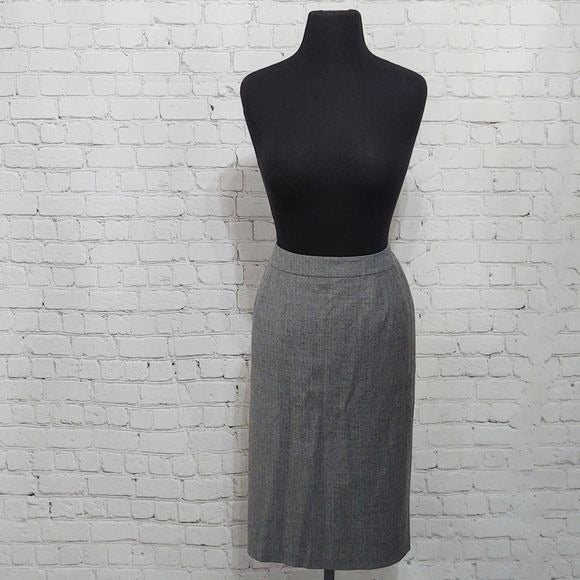 Talbots Woman Petites Gray Wool Suit Skirt