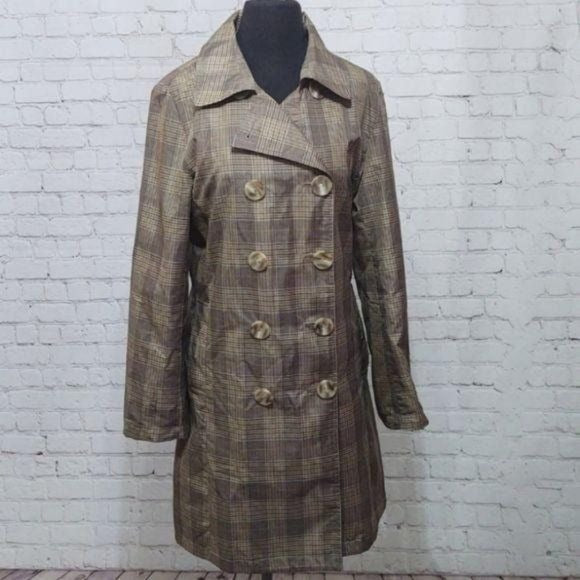 Weatherproof Size Medium Fully Lined Plaid Trench