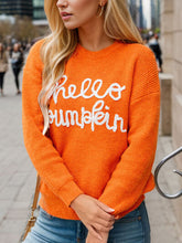 Load image into Gallery viewer, Top - HELLO PUMPKIN Dropped Shoulder Sweater
