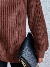 Load image into Gallery viewer, Top - Rib-Knit Slit Turtleneck - 12 Color Options

