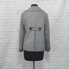 Load image into Gallery viewer, Banana Republic Black and White Herringbone Tweed Coat
