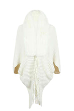 Load image into Gallery viewer, Top -Fringe Detail Long Sleeve Ribbed Poncho - 6 Color Options
