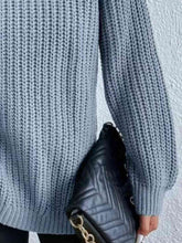 Load image into Gallery viewer, Top - Rib-Knit Slit Turtleneck - 12 Color Options
