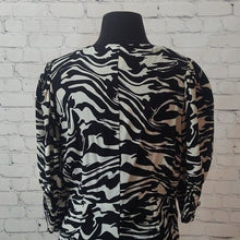 Load image into Gallery viewer, H&amp;M V-Neck Side Split Black &amp; White Size L Maxi Dress
