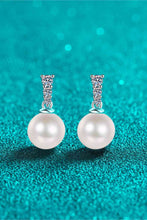 Load image into Gallery viewer, Jewelry - Moissanite Pearl Drop Earrings

