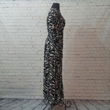 Load image into Gallery viewer, H&amp;M V-Neck Side Split Black &amp; White Size L Maxi Dress
