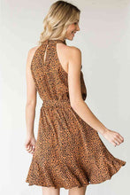 Load image into Gallery viewer, Dress - First Love Leopard Belted Sleeveless Dress
